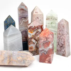 [Video Order]1 Count Crystal Tetrahedral Tower/Size：3.5in～5.6in/Material：Pink Amethyst
