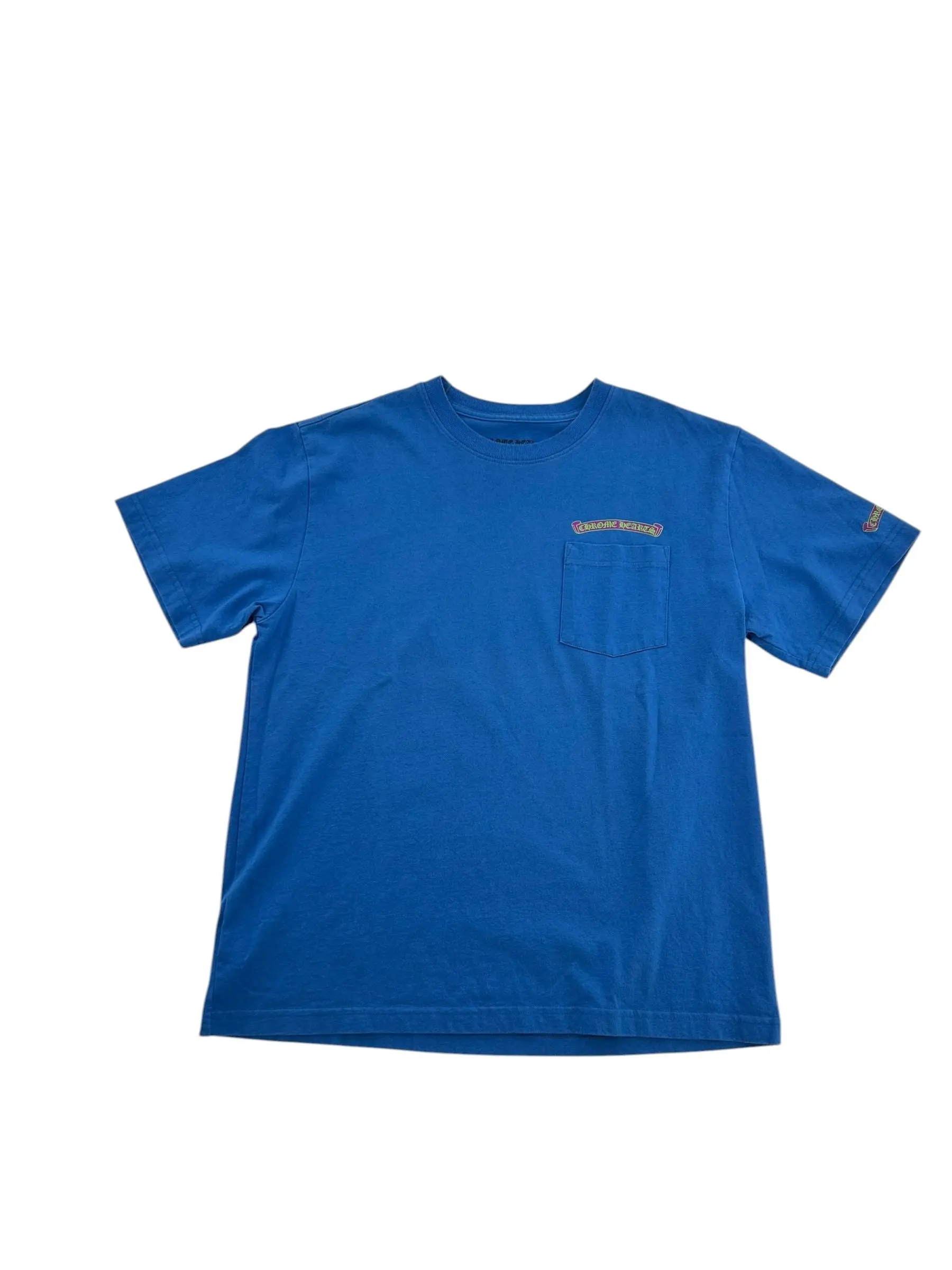 990931 Chrome Hearts Scroll Label Pocket Tee Blue