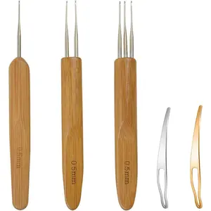 5 Pieces Dreadlock Crochet Hooks for Hair, Loc Needle Interlocking Tool for Braid Craft (0.5mm)