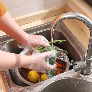 Apsic 2000 Pack Disposable HDPE Gloves, Clear Large Food Service Gloves for Cooking, Food Handling, Food Prep, Painting, Gardening - Latex-Free, Non-Sterile, One Size, Great Fit - 4 Boxes of 500 Plastic Gloves