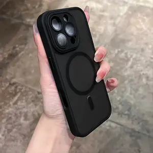 1pc luxury matte magnetic semi transparent Protective phone case Cover, equipped with camera protection film, suitable for iPhone 17 Air 16 15 14 13 12 11 Pro Max Plus small tool enthusiasts