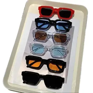 6-Pack Vintage Rectangle Frame Sunglasses for Men and Women, Retro Fashion Eyewear with UV400 Protection, Luxury Casual Shades for Daily Outdoor Styling