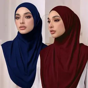 1pcs Muslim Women's Solid Color Modest Hijab Convenient Turban Cap, Chin Wrap Arab Head Cover, Malay Ethnic Small Cap Gift
