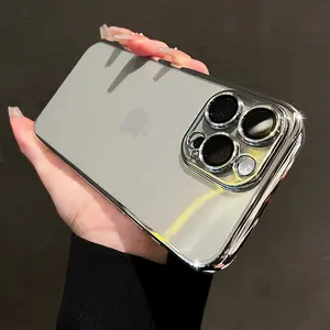 Luxury New High Quality Plating Clear Case for iPhone 17 Air 17 16 15 14 11 12 13 14 Pro Max 14 15 Plus Shockproof TPU Back Cover Phone Cases