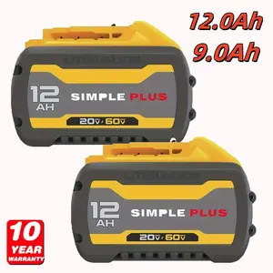 High quality 12Ah 9Ah For Dewalt 20V/60V MAX Li-ion Battery DCB609 DCB606 DCB612 NEW FLEXVOLT