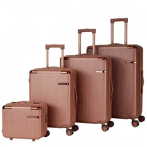 4 Piece Hardshell  Set 14 19 23 27 Inch Carry On  Travel  with 360 Spinner Wheels Combination Lock Lightweight  rose gold