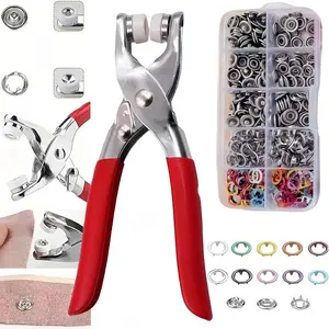 Buttons & Pliers Tool Kits - Including 100pcs Invisible Colored Metal Buckle & 1 Count Manual Pressure Pliers - Seamless Stitching Sewing Kit Tools, Sewing Supplies Crafts - Household Sewing Accesorries for DIY Handicraft Clothing & Hat