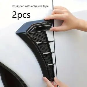 Universal Car Mudguard Side Vent Cover, 1 Pair Rubber Car Front Mudguard Vent Cover Decorative Stickers Suitable for Most Car Mudguards/Protective Strips/Friction Strips Spoiler Wing Accessories