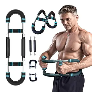 Homhut Arm Trainer Strengthen Chest and Arm Muscles WorkoutMen's Fitness Trainer Detachable Adjustable ResistancePortable Power Twister Bar Home Fitness Equipmentfitness level chest trainer