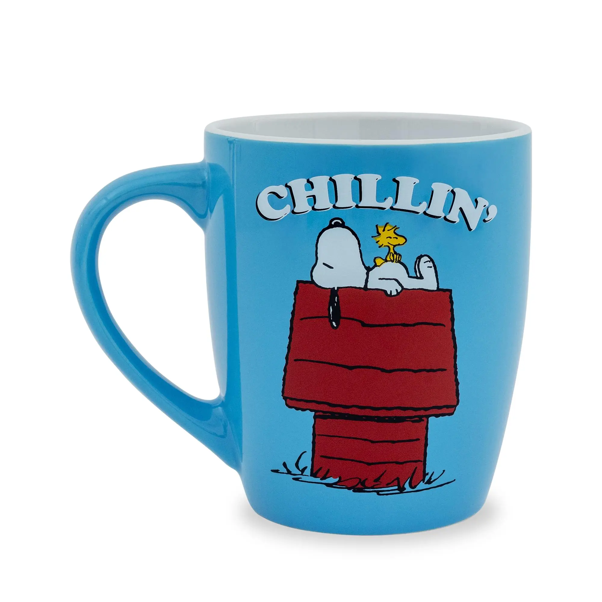 Peanuts Snoopy and Woodstock Chilling 25-Ounce Ceramic Latte Mug