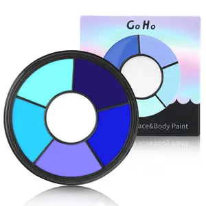 6 Colors Blue Face Body Paint,Cream Washable Formula Face Painting for Halloween Cosplay,Body Paint FX Makeup Palette,Professional Face Paint Blue Makeup