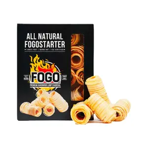 Fogostarters All Natural Firestarters, Premium Hardwood Lump Charcoal, Lights Fast, Longer Burn, 15 Pieces Pack Thick Utensils Grill
