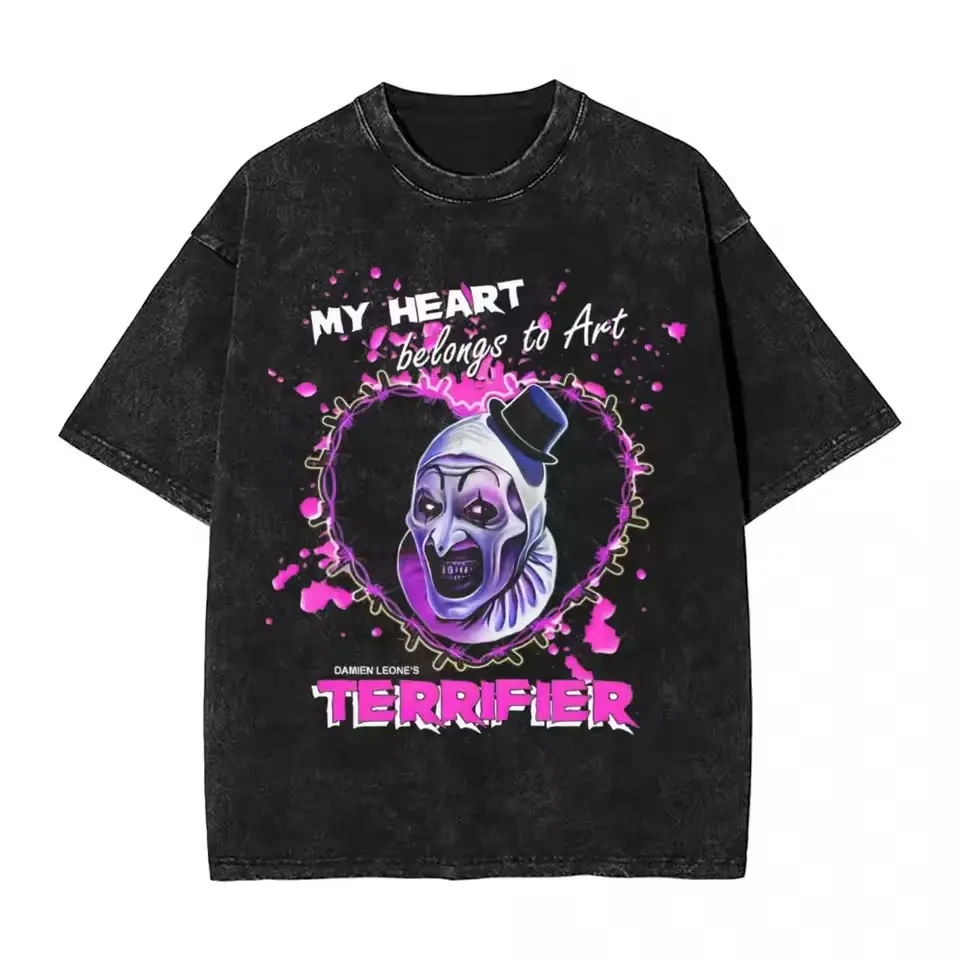 Terrifier "My Heart Belongs To Art" Shirt, Horror Movie T-Shirt, Fashion Cotton, Full Colors, Full Sizes, For Men, For Women