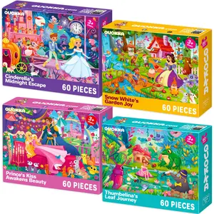 4x60 Pcs Jigsaw Puzzles for Kids | Fairy Tale Set