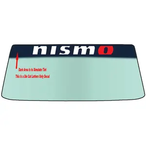 Fits A Nissan Nismo Vehicles Banner RED O At End TWO (2) STYLES Vehicle Custom Windshield Banner Graphic Die Cut Decal - Vinyl Application Tool Included