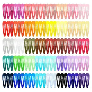 Hair Clips, 120-Pack 2-Inch Colorful Non-Slip Barrettes in 40 Assorted Candy Colors.