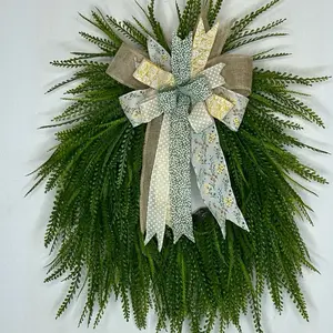 Beaded Grass Wreath with Beautiful bow  Trending wreath. viral wreath   front door decor