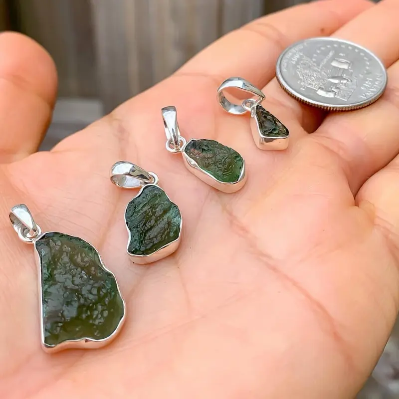 Blessed Moldavite Silver Pendant