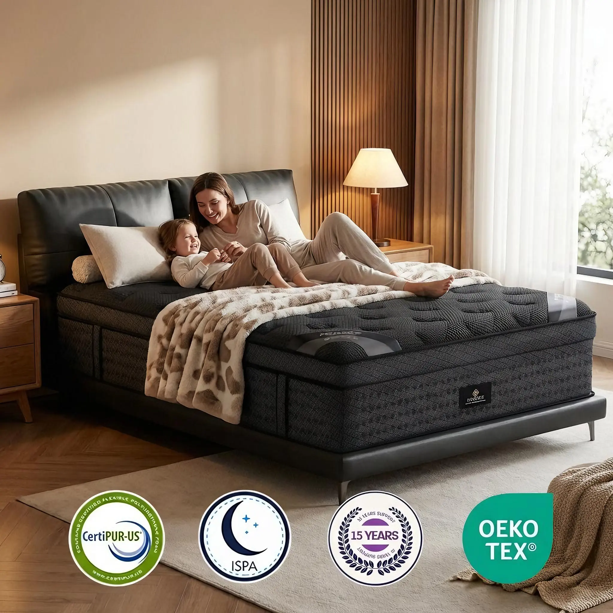 12/14/16 Inch Fiberglass-Free Hybrid Mattress, Twin/Full/Queen/King/California King Size mattress with Gel Cooling Layer, in a Box, Euro Top Memory Foam Mattress, Medium Firm, Pocket Spring Support, Strong Edge Support, Breathable Comfort