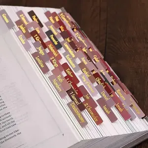 Rich Dark Red and Gold Bible Tabs - For Easy Navigation