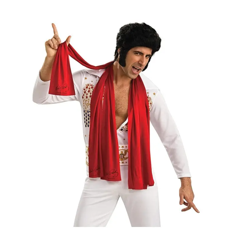 Red Elvis Scarf Set - 3 Pieces - 60" - Rock n Roll - Costume Accessories