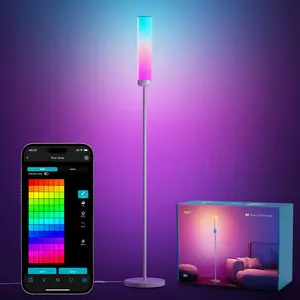 Lepro O1 AI Floor Lamp, 2300LM Smart Corner Lamp Smart LED Standing Lamp party light stick APP/WiFi Control, Alexa/Google Assistant Enabled, Modern Floor Lamp with Music Sync, DIY Mode, RGBCW &CCT, Lamps for Living Room, Bedroom, Office -B