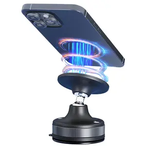 Universal Magnetic Phone Holder Mount, Twist and Lock Suction Cup for Wall, Desk, Window, Mirror, Kitchen, Bathroom - Adapter Included (also Compatible with MagSafe)