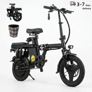 Adult Compact Folding Electric Bike, 800W Peak Motor, 48V 15Ah Removable Battery, Up to 31 mi Range, 20MPH Top Speed, 14-Inch Fat Tires, Full Suspension, Dual Disc Brakes, Easy-Storage Sports & Outdoor E-Bike Foldable