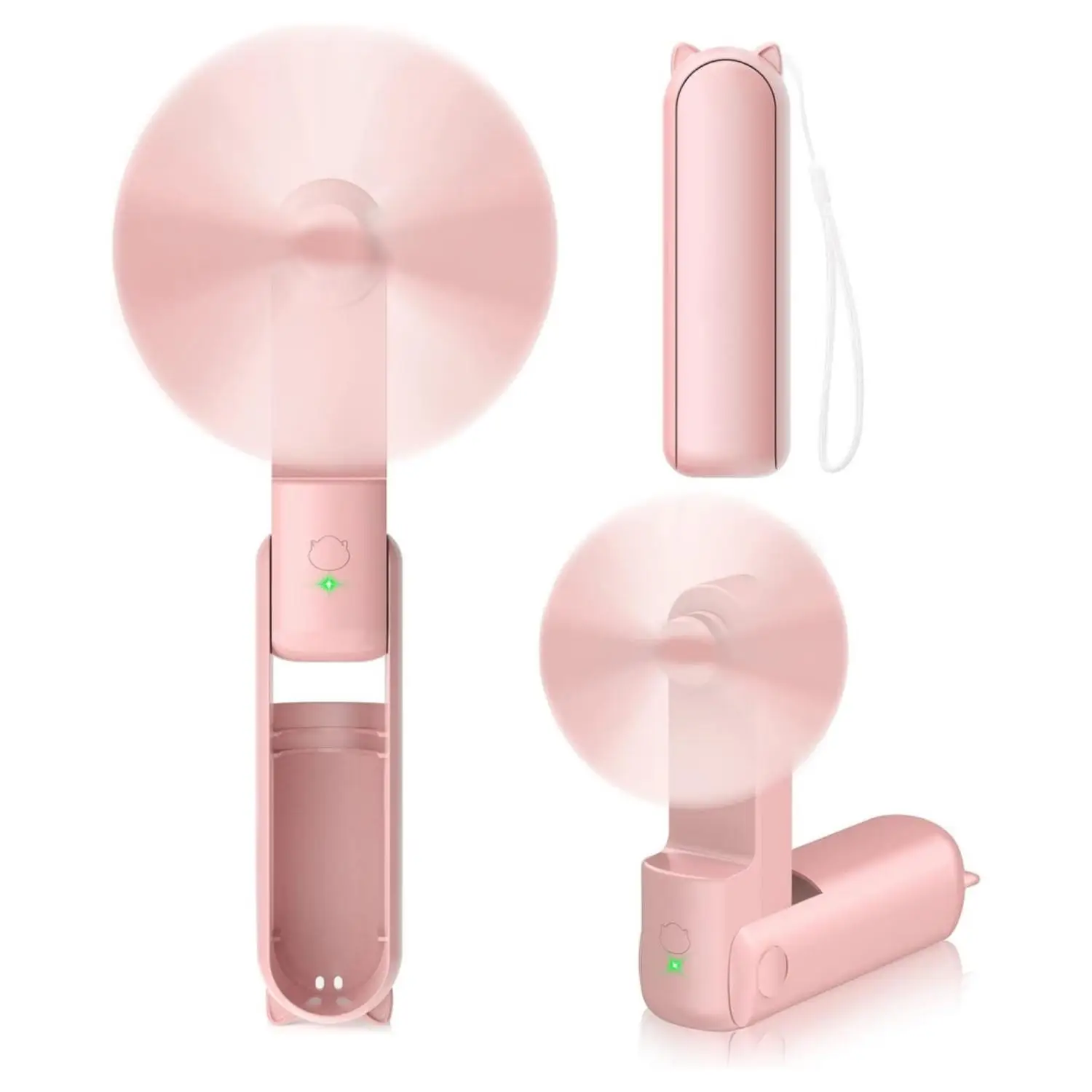 Handheld Mini Fan, 3 in 1 Hand Fan, Rechargeable Portable Small Fan, 12-19 Working Hours with Portable Power, Travel Summer Fan for Ladies/Men Birthda