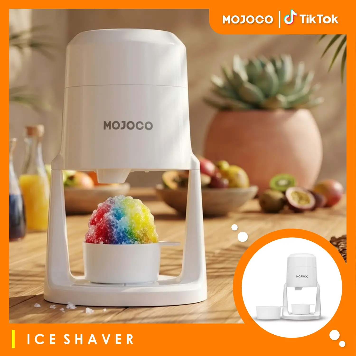 Mojoco Ice Shaver Machine - 120W Motor, 110-120V Specialty Kitchen Appliance for Home Use, 2.5 lbs Tool for Perfectly Shaved Ice, Parties, Birthdays with Dessert Ideas