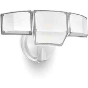 80W Dusk to  Flood Lights Outdoor, 9000LM Super Bright LED  Light with Photocell, IP65 , 5000K Daylight, Hardwired 4 Heads Floodlight for Garage, Yard, Patio (White)