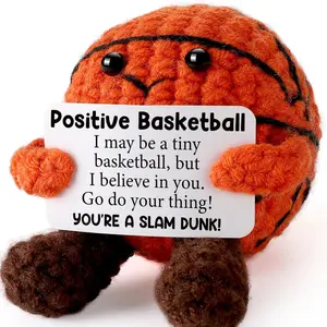 Emotional support crochet crochet rugby/basketball decoration doll gift - Emotional inspirational support gift suitable for women, men, friends, teenage boys, girls, teammates - Handmade basketball crochet mini rugby gift Christmas, New Year, decoration,
