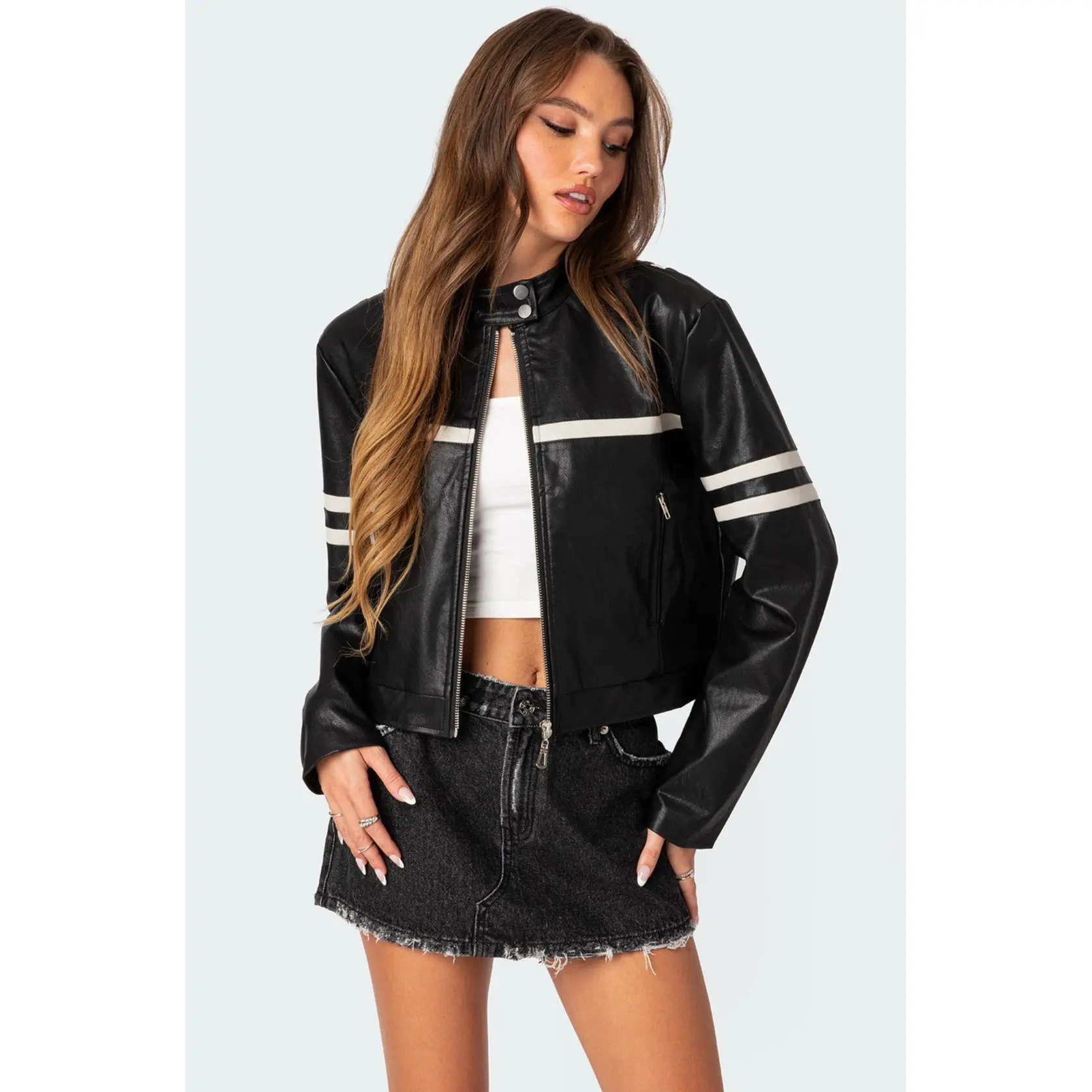 Rockstar Oversized Faux Leather Jacket