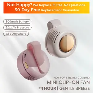 Portable Silent Mini Bladeless Electric Clip-On Neck Fan, 3 Speeds Hands-Free Design, Suitable for Outdoor & Office Use, Home Appliance Travel Accessory Gift