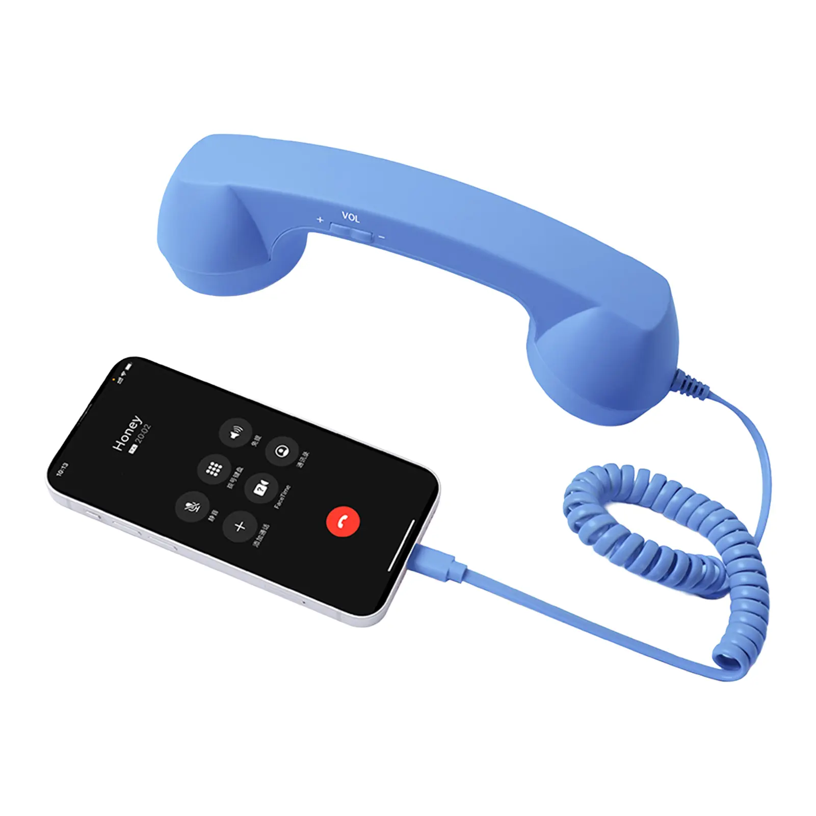 Retro Vintage Bluetooth Telephone Headphone - Wired USB Type-C Reversible Plug Audio Device, Bus Powered, Ergonomic Shape, Noise Reduction, Plastic Receiver with Integrated Mic for Android Devices, Ideal for Halloween, Christmas Gatherings