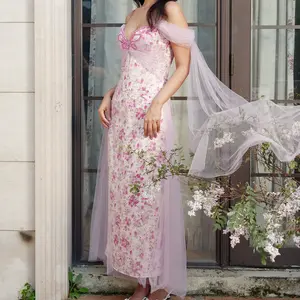 Solar Floral Corset Dress-LuminaVenus Dresses  Elegant Pink Formal Fishtail Embroidered Halter Neck Zipper Back Dress for Bridesmaids Wedding Party Birthday Bohemian Elegance Sleeveless