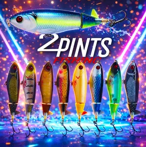 New Whopper Plopper - Enhanced 4.1 Inch 17g Tail Spinning Fishing Lure w/ Steel Bearing Rattles + Dual LAZR treble hooks