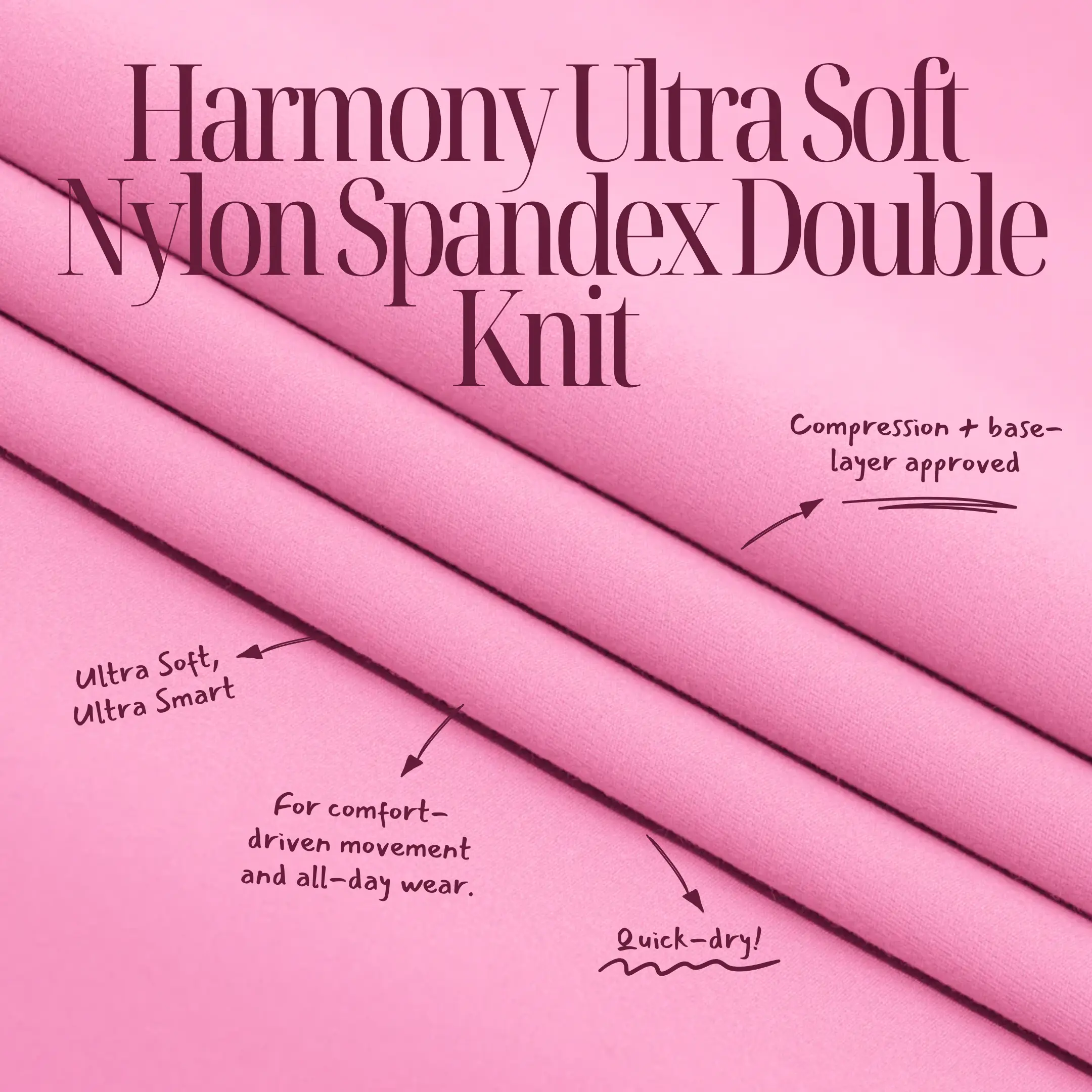 Harmony Ultra Soft Nylon Spandex Double Knit Fabric | Blue Moon Fabrics