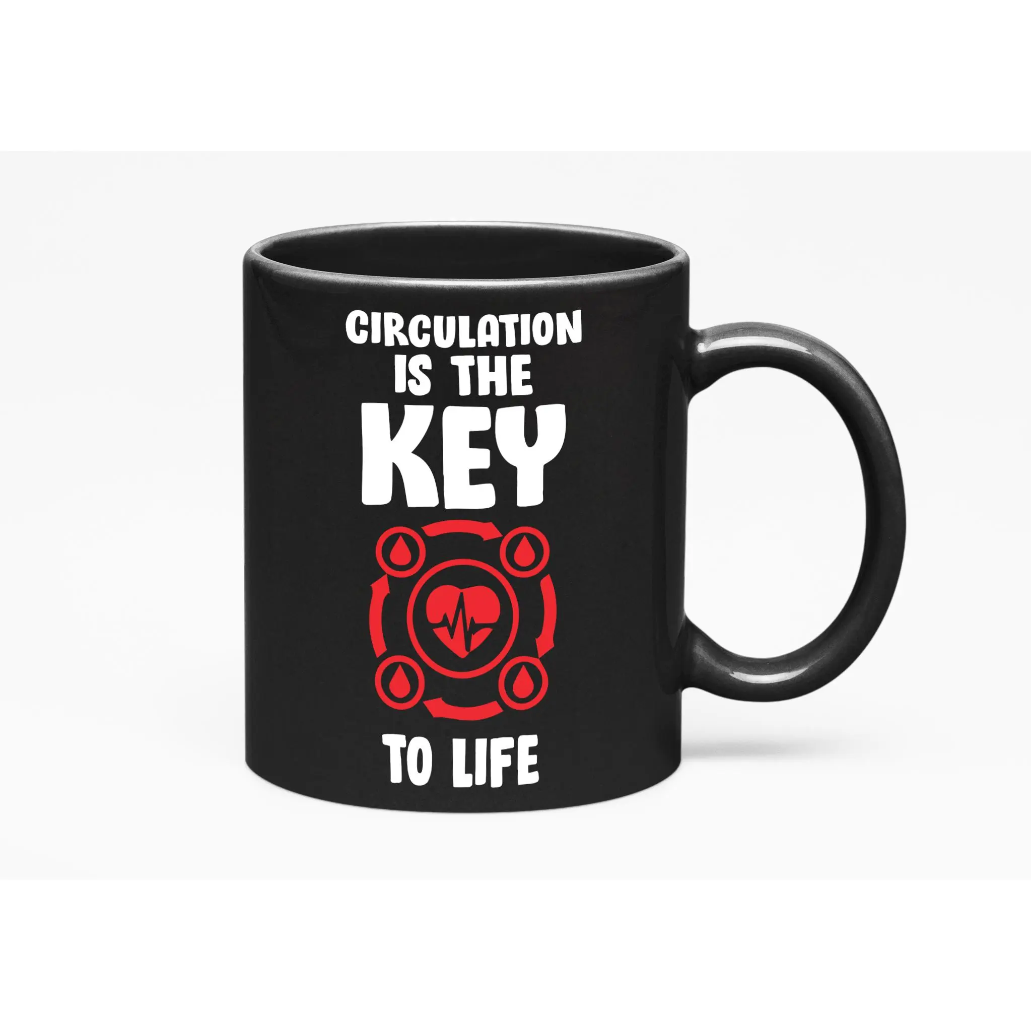 Circulation Is the Key to Life, a Vascular Surgeon, Black 11oz Ceramic Mug