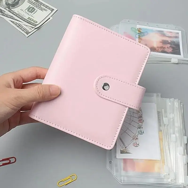 A7 Budget Binder Small Planner PU Leather Wallet and Zip Envelope Mini Budget Binder for Saving Money Cash System Money Organizer Zipper Wallet Design