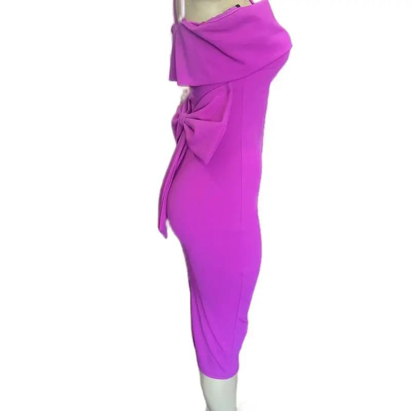 Women's Casual Dress - Purple 84% Nylon 16% Spandex, Sleek Design, Ideal for Everyday Wear - Womenswear