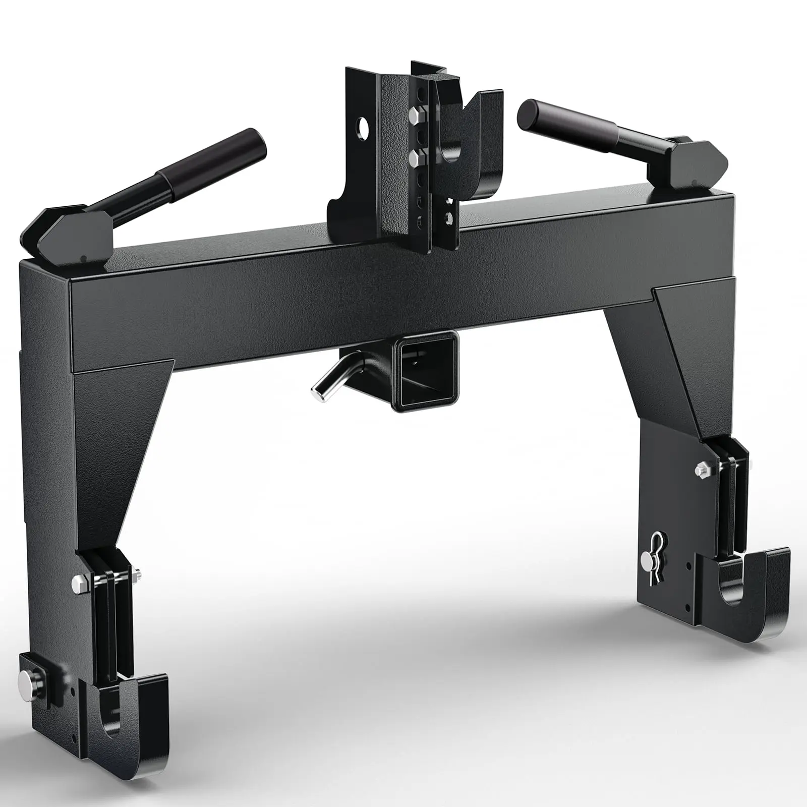3000 LBS Lifting Capacity Tractor Quick Hitch 3 Point Quick Hitch to Category 1 Tractors, Between Lower Arms Attachments Quick Hitch, Black