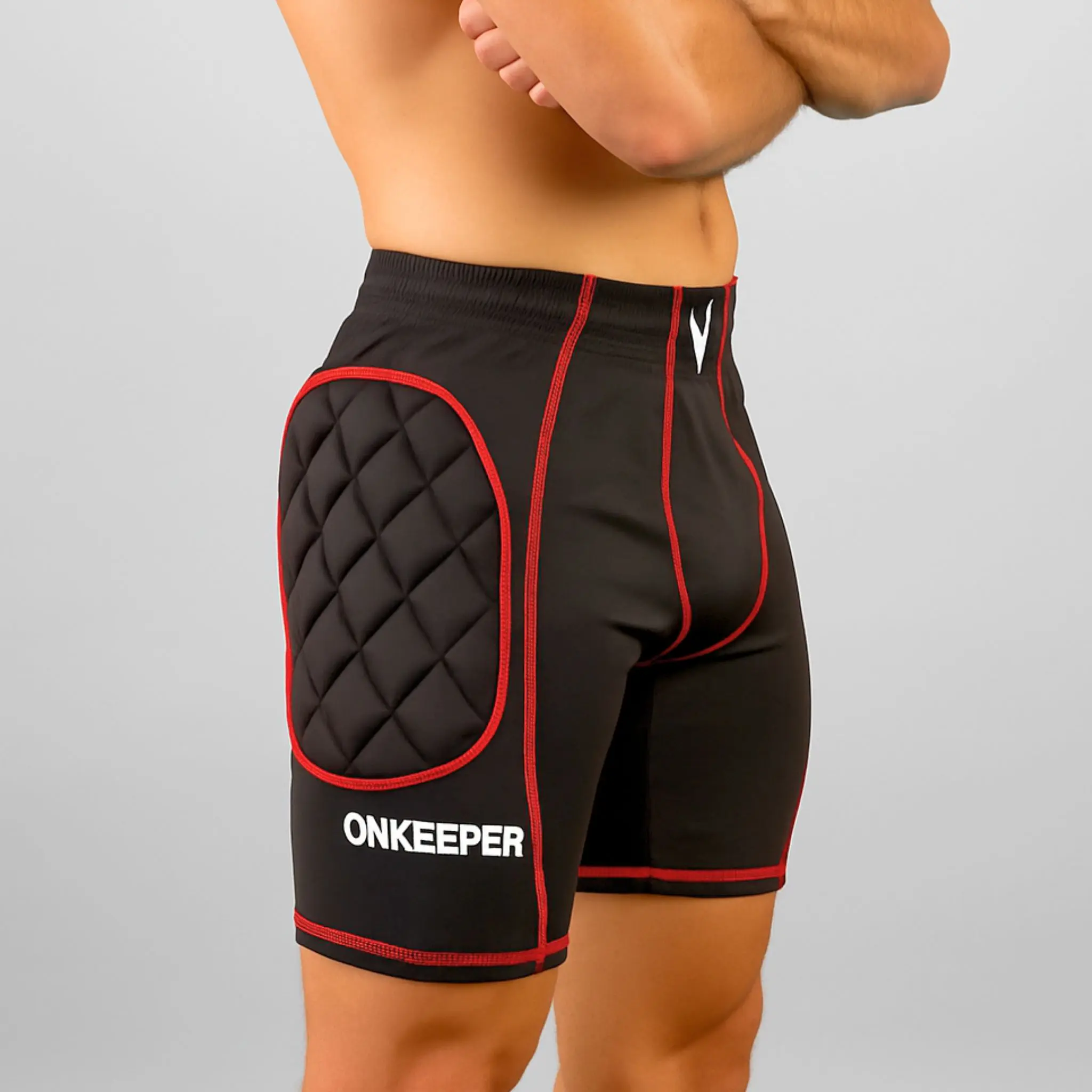 ONEKEEPER Unisex Goalkeeper Compression Shorts with Padded Hip Protection for Athletic Performance in Soccer & Futsal, Polyester Blend with Adjustable Drawstring, Padded For Goalkeeping, S, One Unit