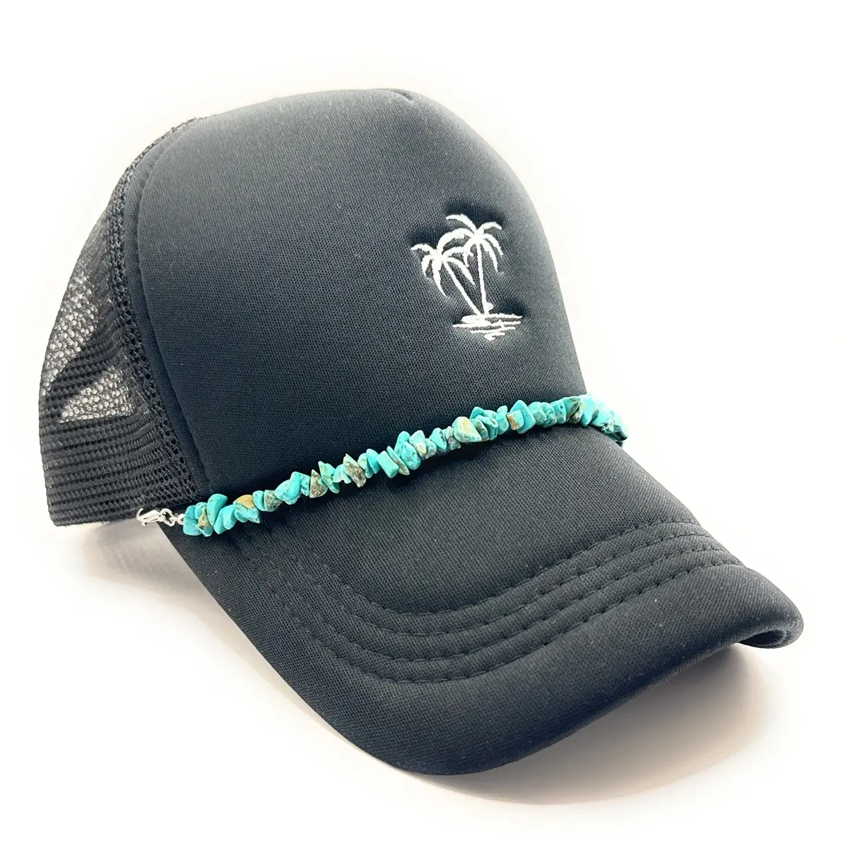 1 Piece Turquoise Stones Trucker Hat Chain, detachable bill chain accessory
