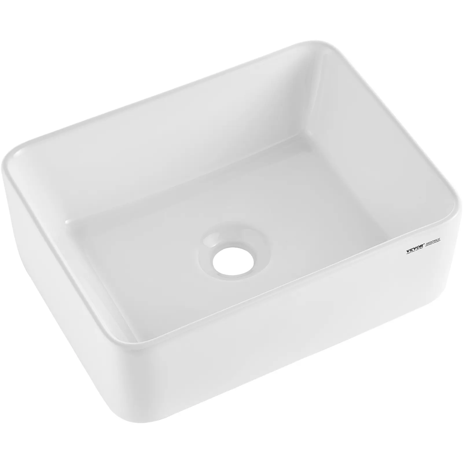 【DealsForYouDays】VEVOR Rectangle Vessel Sink,16" x 12" Bathroom Vessel Sink CountertopWhite Ceramic Bathroom Sinks Above CounterModern StyleBright and ElegantWell-Packaged for BathroomHotelToiletRV, Basin, Countertop Vessels