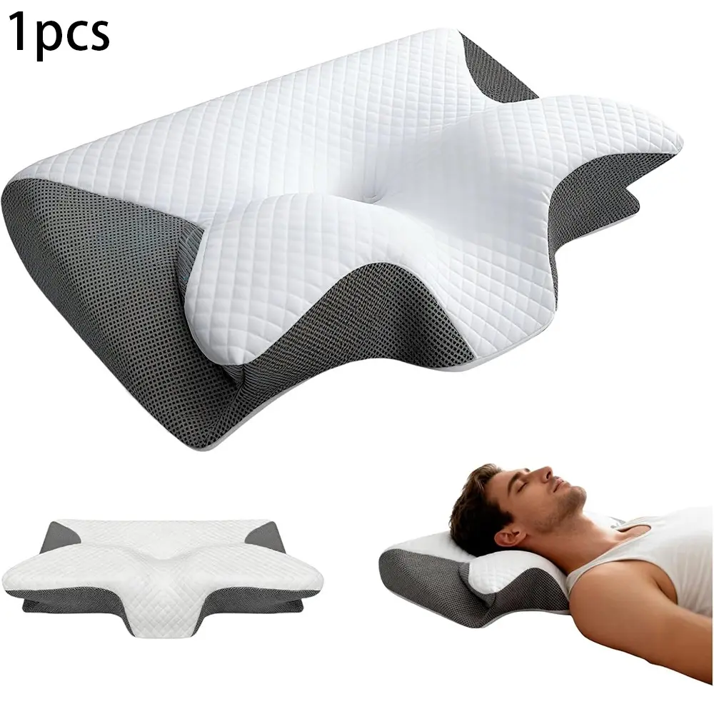 Cervical Pillow, Cervical Neck Pillow for Sleeping, Premium Memory Foam Pillows, Ergonomic Pillows Side Sleeper, for Side, Back, Memory Foam Cervical Pillow, Ergonomic Pillow, Supportive Bolster
