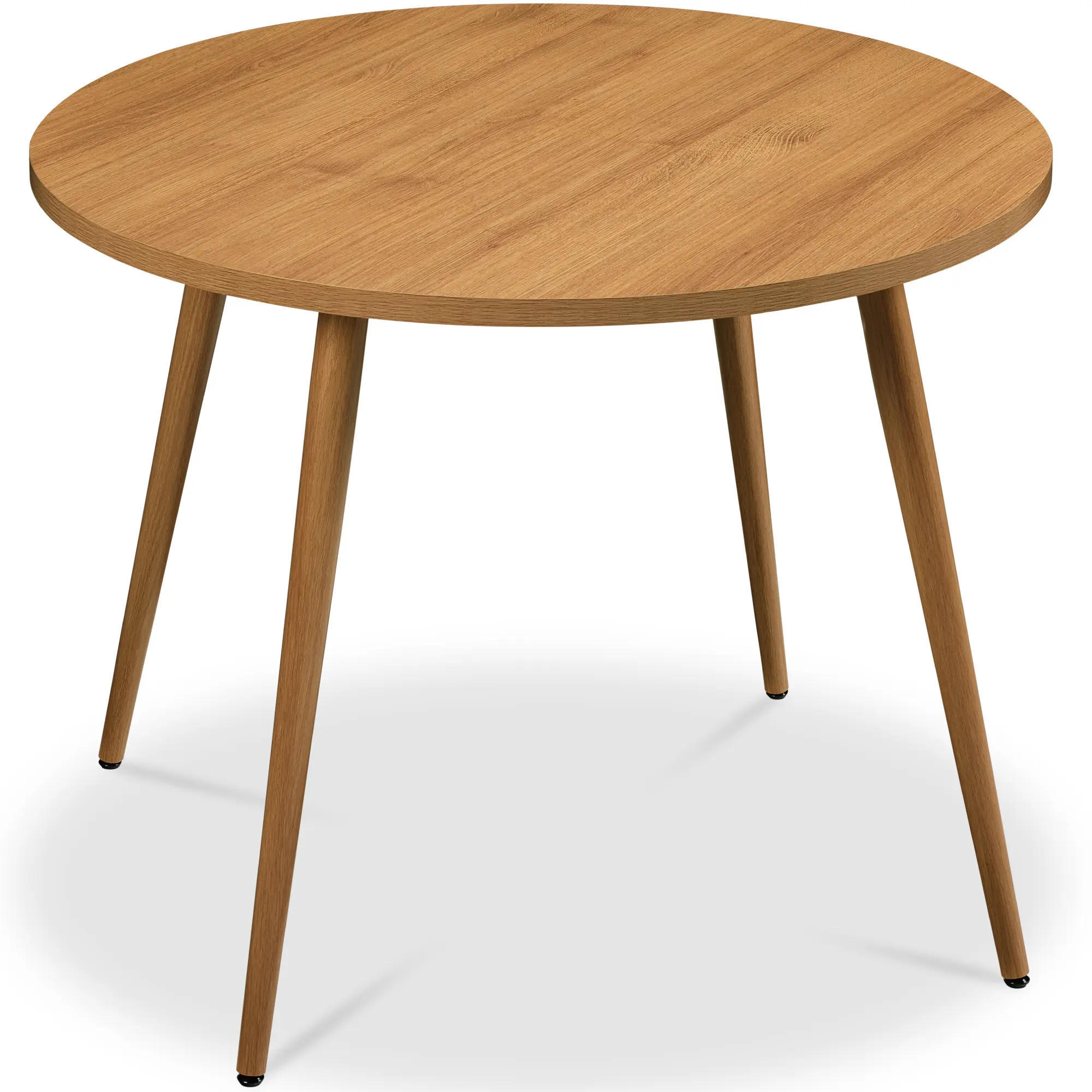 Best Choice Products Round Mid-Century Modern 35.5in Dining Table, Dinette for Home or Kitchen w/Wood Finish Steel Legs​