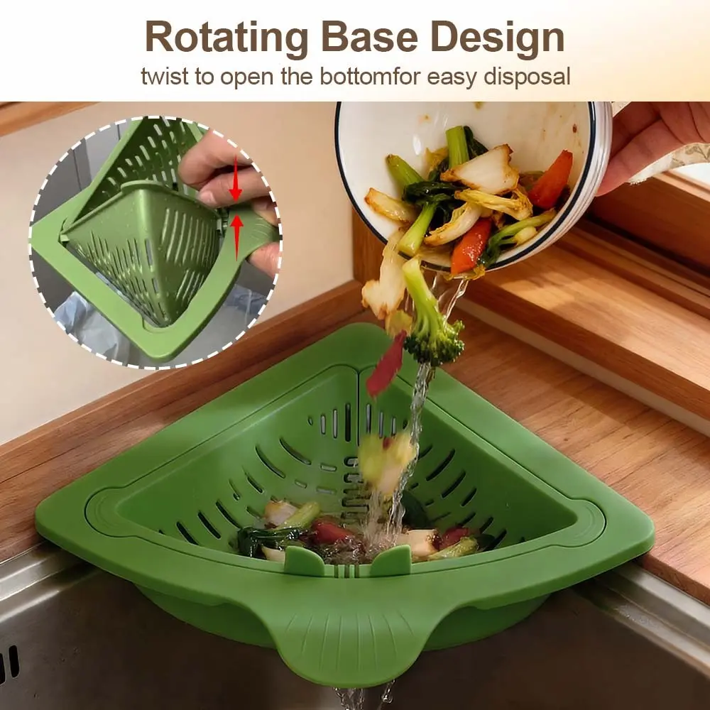 2pc Magnetic Suction Corner Sink Strainer, Suction Cup Sink Corner Rack Strainer, Automatic Kitchen Strainer Basket with Compact Design, Anti Clogging Strainer, For Food Waste Fruits Veggies - Sink Accessories multi-color option airtight storage container