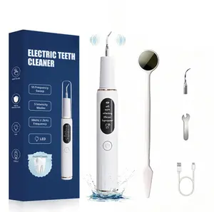 Rechargeable Electric Teeth Cleaning Tool with Replacement Heads & Manual Auxiliary Cleaning Tools, Oral Irrigator for Home Use, Tartar Remover for Teeth,Remover Teeth Cleaning Kit  #SummerVibes