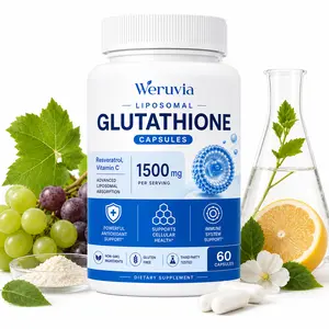 Edible Liposomal Glutathione Capsules - 1500mg Healthcare Dietary Supplement with Resveratrol, Vitamin C, Daily Antioxidant Support, 60 Count